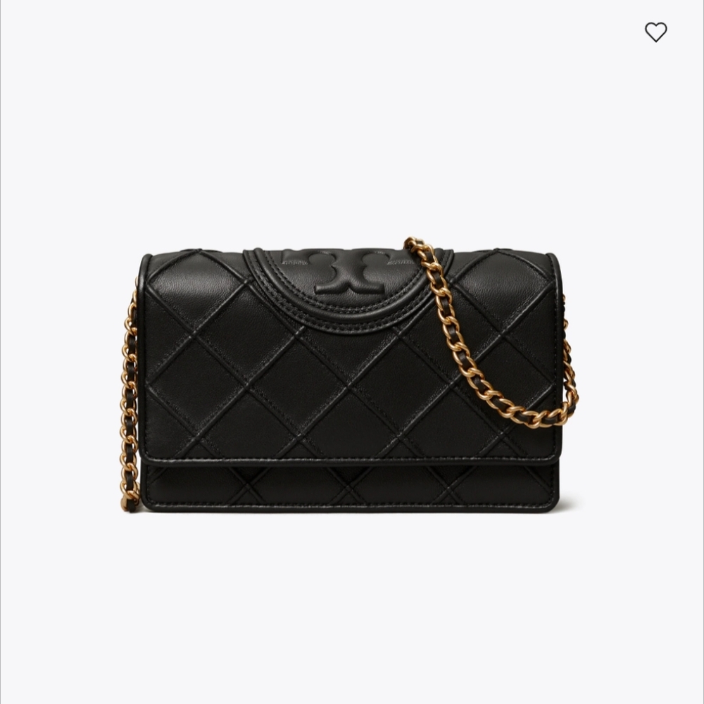 Tory Burch Fleming Woven Lambskin Convertible Shoulder Bag